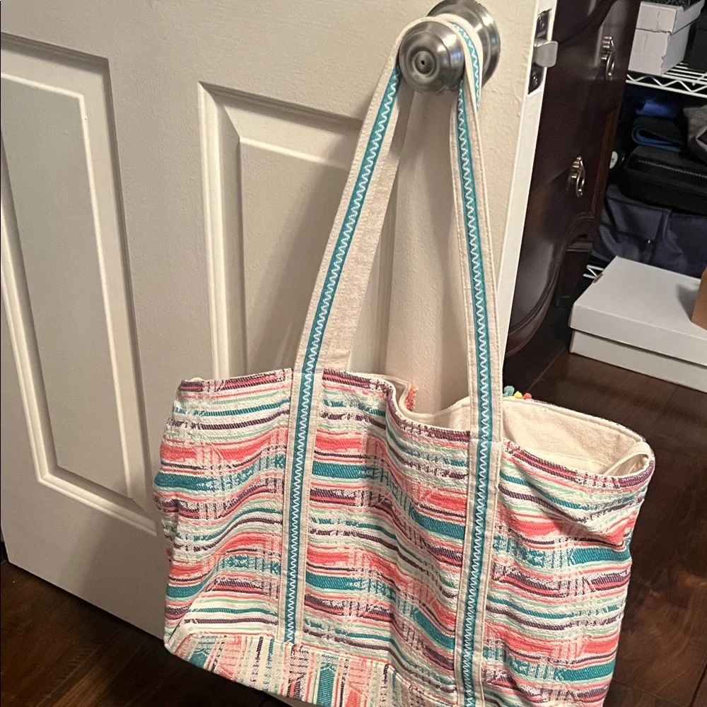 Colorful Beaded Tote Bag-used 1 time! - Picture 4 of 5